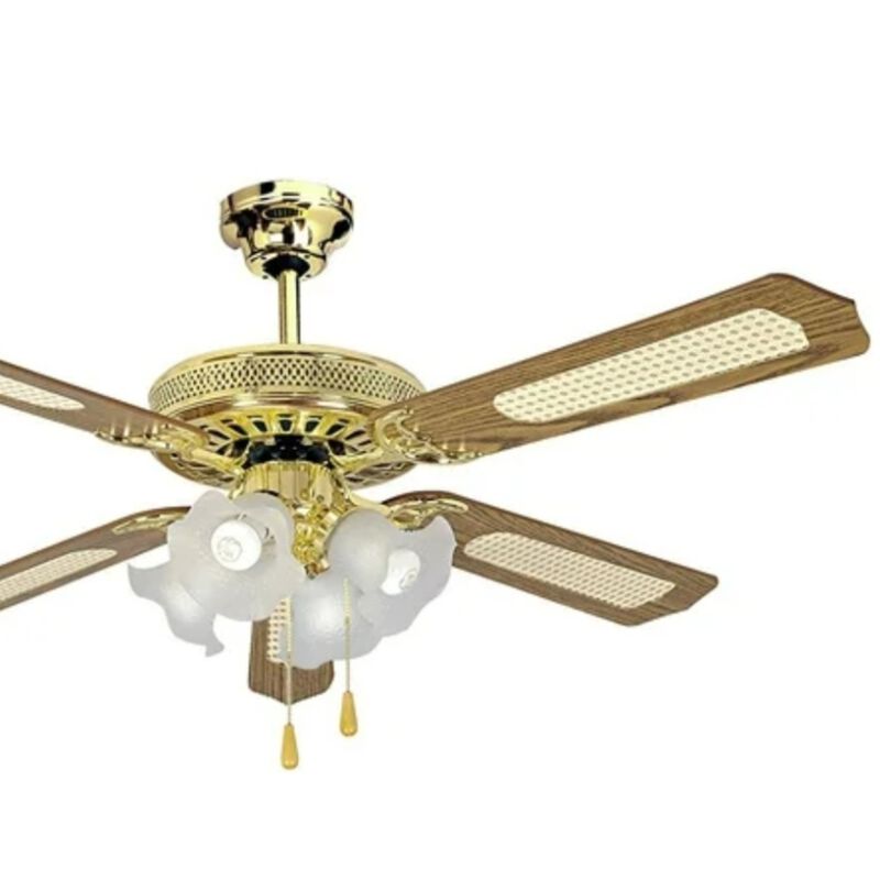 Ventilador de Techo Apolo A52AC5L4C D 52" Dorad... image number null