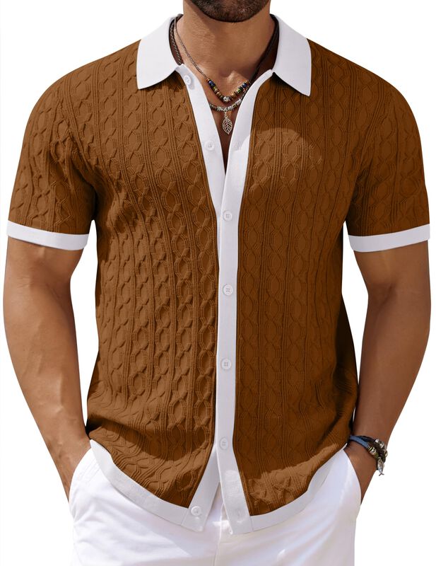 Camisa Coofandy De Punto Canal Con Botones Y Ma... image number null