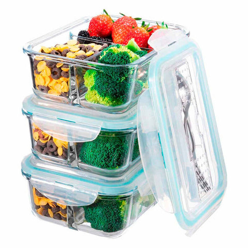 Set Brantrendy de 3 recipientes de vidrio herm&eacute;... image number null