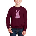 Sudadera De Cuello Redondo Word Art Para Ni&ntilde;o - Conejo de Pascua - Granate