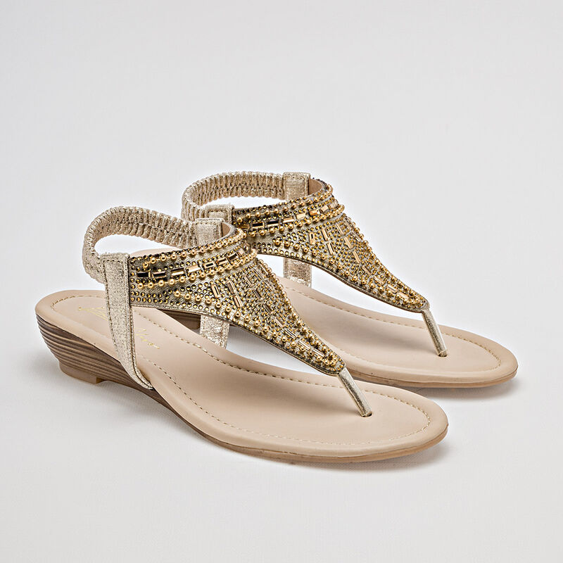 Been Class Sandalia para mujer dorado image number null