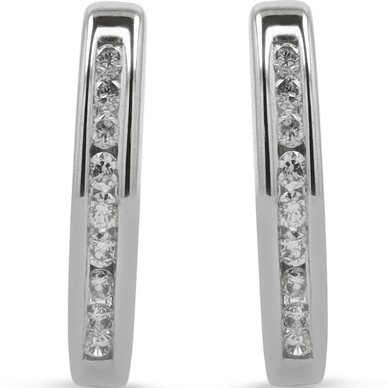 Arracadas Oro Blanco 10k Diamante 9 Mm | Joyer&iacute;... image number null