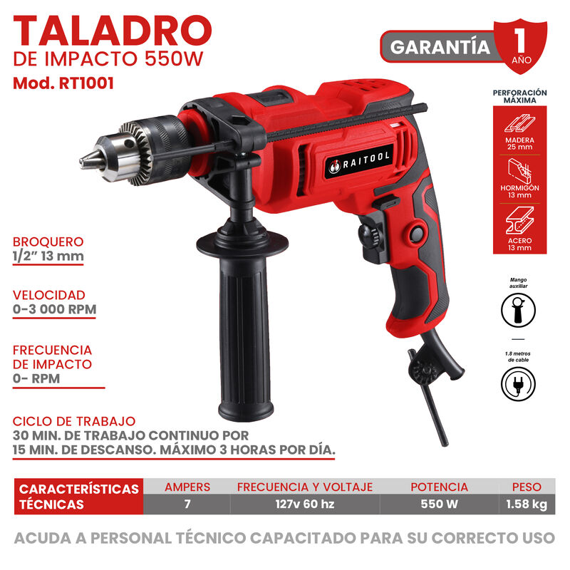Taladro de Impacto 680W RAITOOL RT1001 image number null