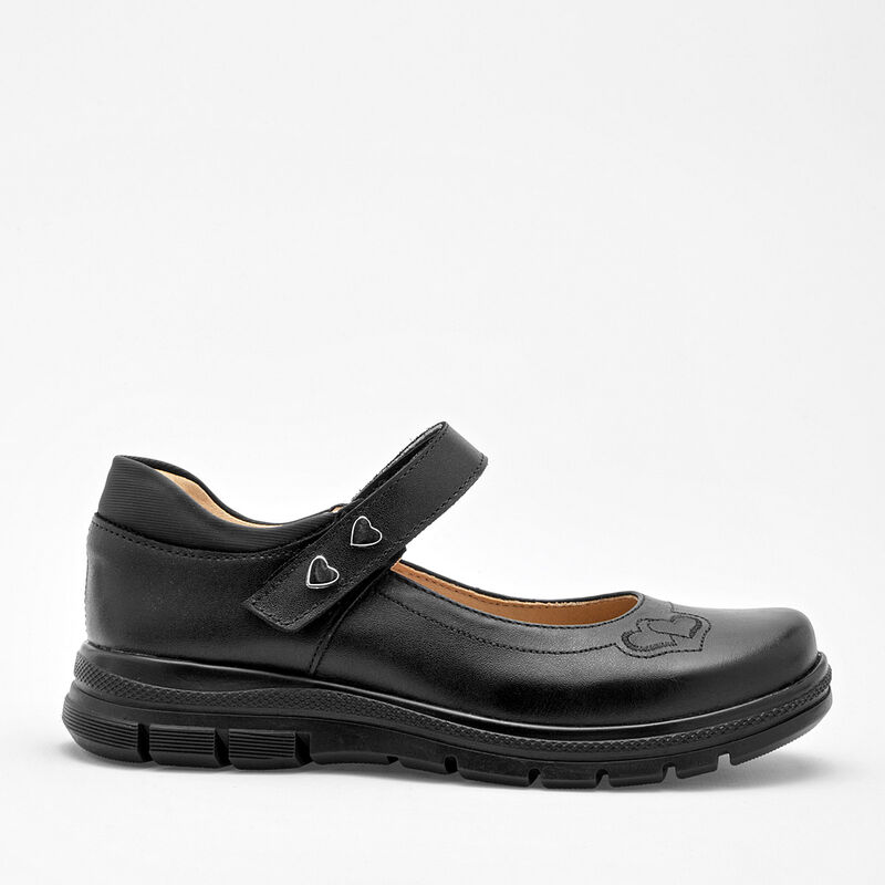 Yuyin Zapato Escolar De Piel Para Ni&ntilde;a Negro Co... image number null