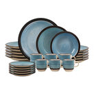 Vajilla Kaya para 6 Personas - Cer&aacute;mica Azul 24 piezas