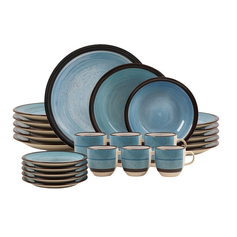 Vajilla Kaya para 6 Personas - Cer&aacute;mica Azul 24... image number null