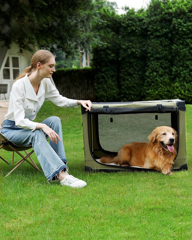 Jaula Colapsable Para Perros Veraste 61 cm Verd... image number null
