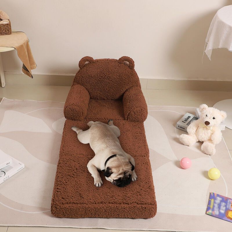 Sof&aacute; Plegable Para Ni&ntilde;os Momcaywex Sherpa Teddy... image number null