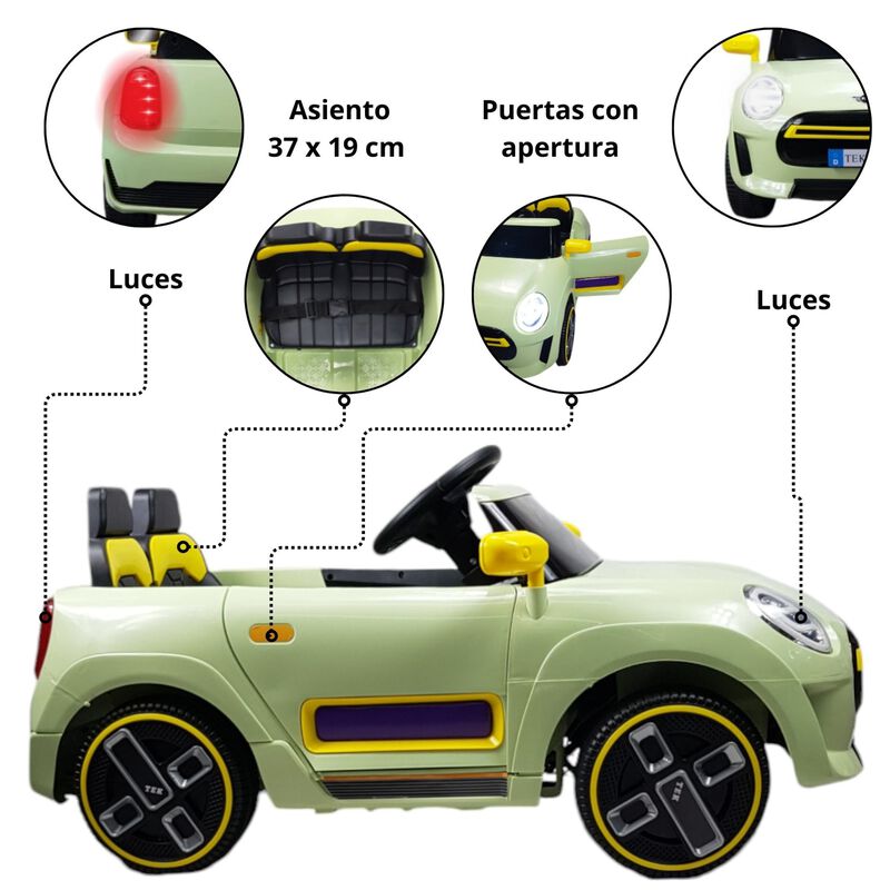 Carro Montable El&eacute;ctrico Tipo Cooper 12v Para N... image number null