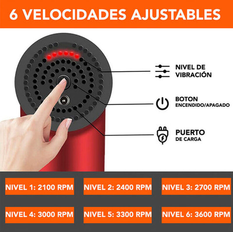 Masajeador Muscular Brandtrendy con 4 cabezales... image number null