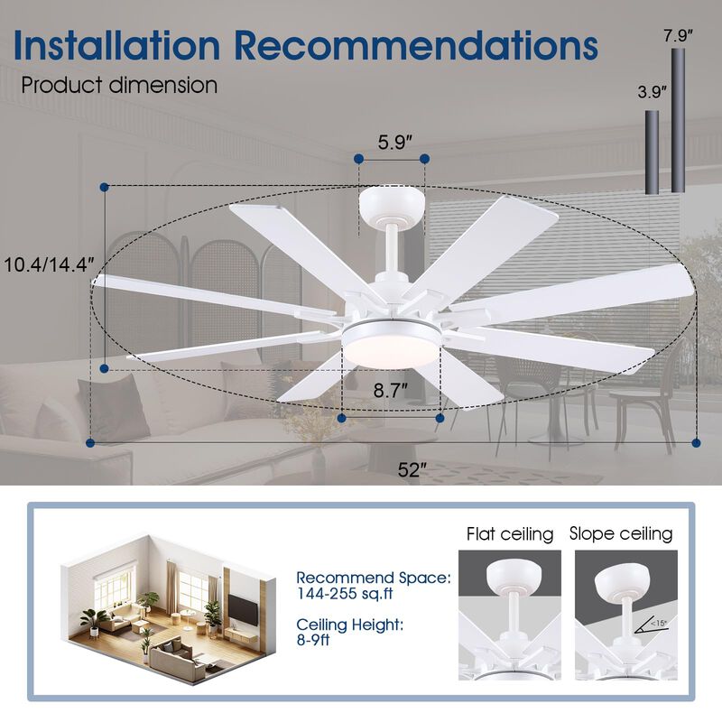 Ventilador De Techo Kviflon 132 Cm Con Luces Y ... image number null