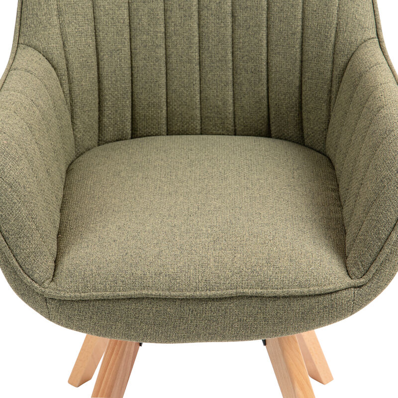 Silla Giratoria 360&deg; Con Brazos, Tapizada En Te... image number null