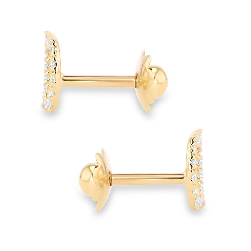 Broqueles De Oro Amarillo (Letra D) 14K Con 7Pt... image number null