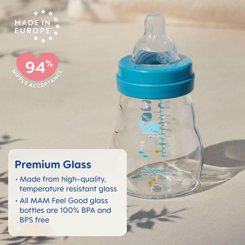 Biber&oacute;n Para Beb&eacute; Mam De Vidrio 180 Ml Flujo Le... image number null