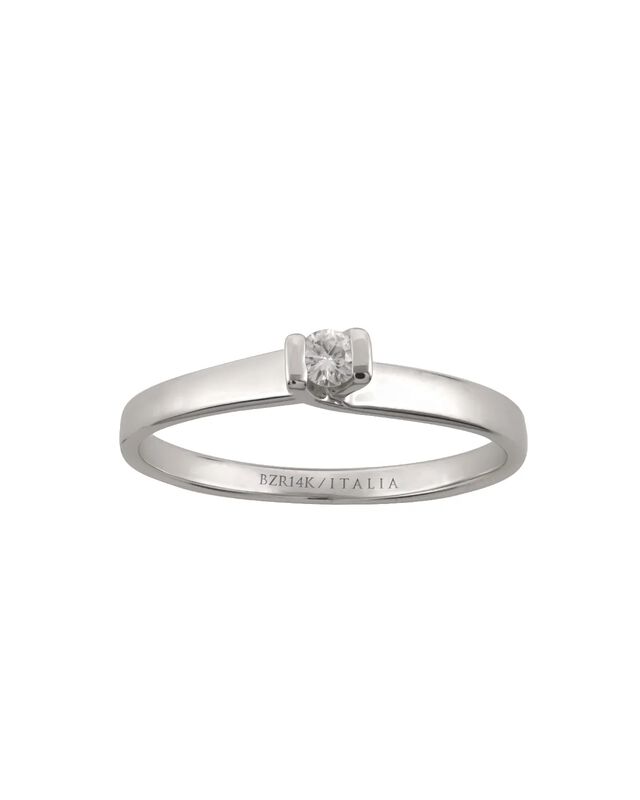 Anillo De Compromiso De Oro Blanco Con 7 Pts Di... image number null