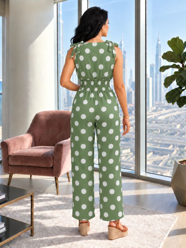 Jumpsuit Elegante De Lunares Para Mujer Ves-107... image number null