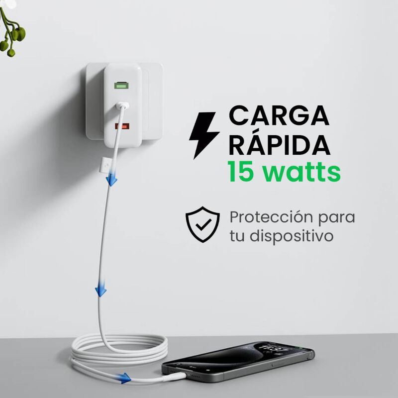 Cargador de Pared  Alo Blanco – Potencia de 15W... image number null