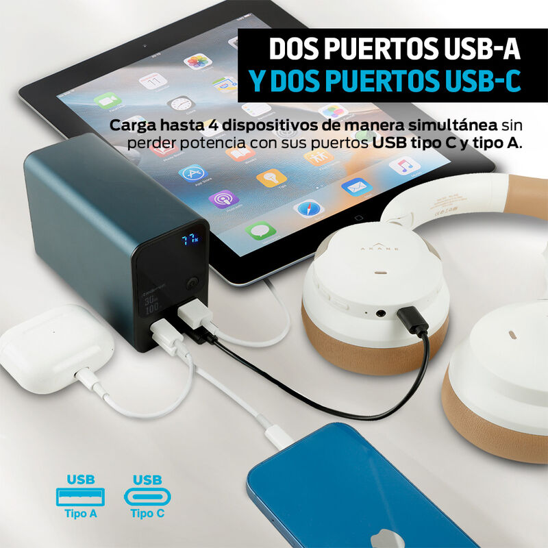 Power Bank 30,000 mAh Carga Rápida 100 W 2 Puer... image number null