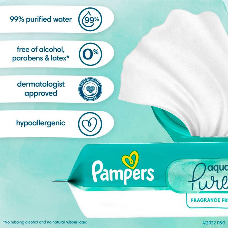 Toallitas Para Beb&eacute;s Pampers Aqua Pure Sensitiv... image number null