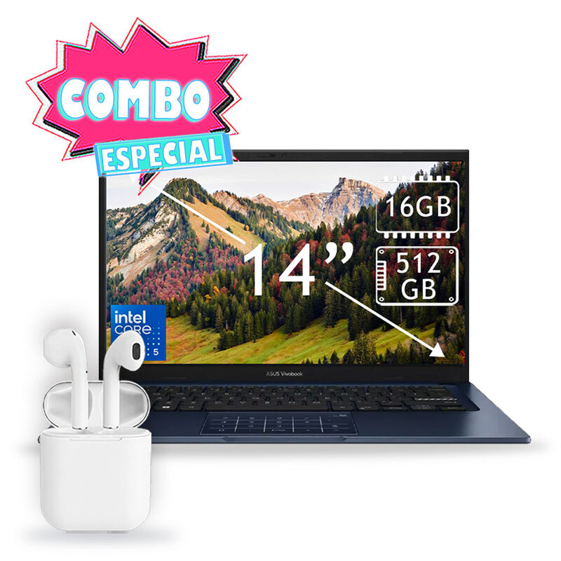 Combo Laptop Asus Vivobook 14" Core I5 512gb 16... image number null