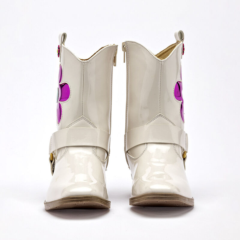 Karsten bota tac&oacute;n para ni&ntilde;a  blanco charol fiu... image number null