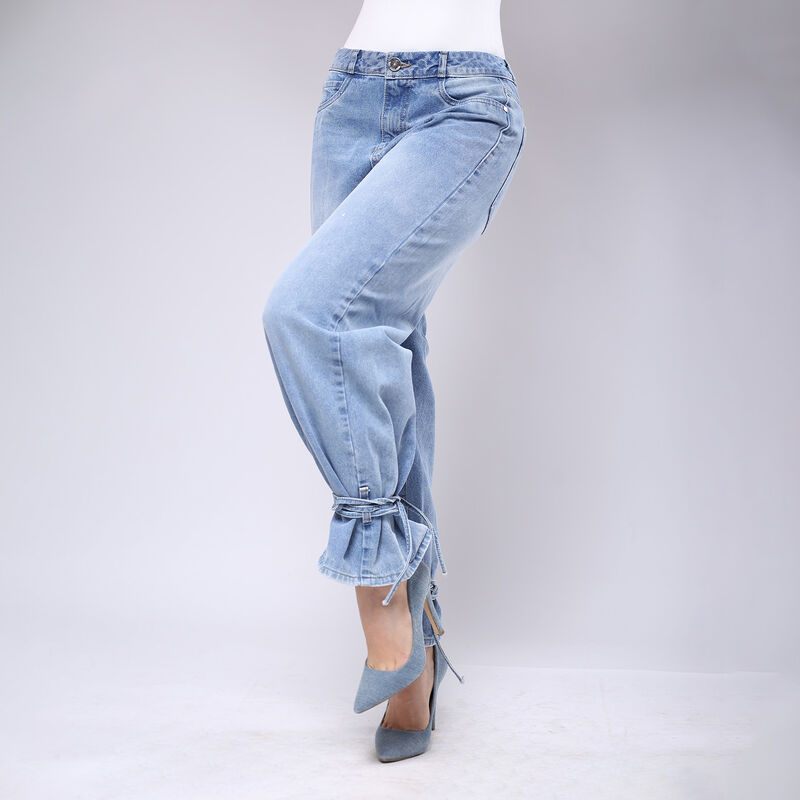 Pantal&oacute;n Recto Tiro Alto Mezclilla 100% Algod&oacute;n... image number null