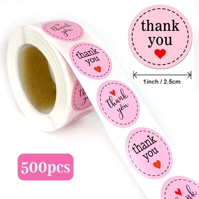 Pegatinas de gracias Benjiuun 25 mm rosa - pack... image number null