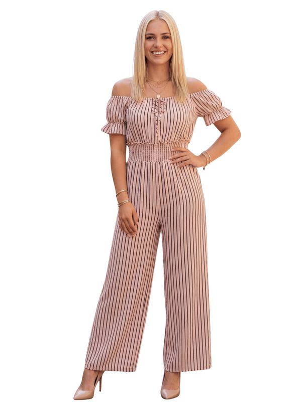 Jumpsuit Ves-1046 Rosa De Manga Corta Y Pierna ... image number null