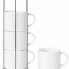 Juego De 4 Tazas De Caf&eacute; Hasense 430 ml Apilables, Blancas