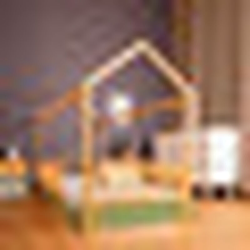 Cama Casa de Madera Montessori Individual Verde... image number null