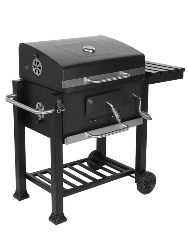 Asador De Hierro Aquila Master Negro Con Ruedas... image number null