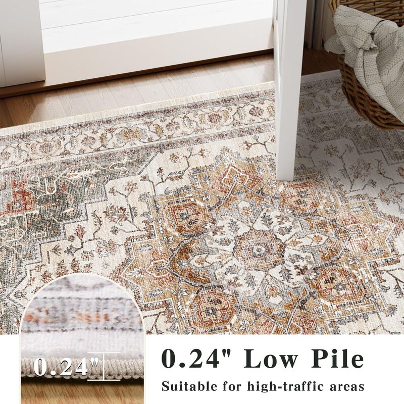 Alfombra Nakedcloud 140x183 Cm Lavable Boho Vin... image number null