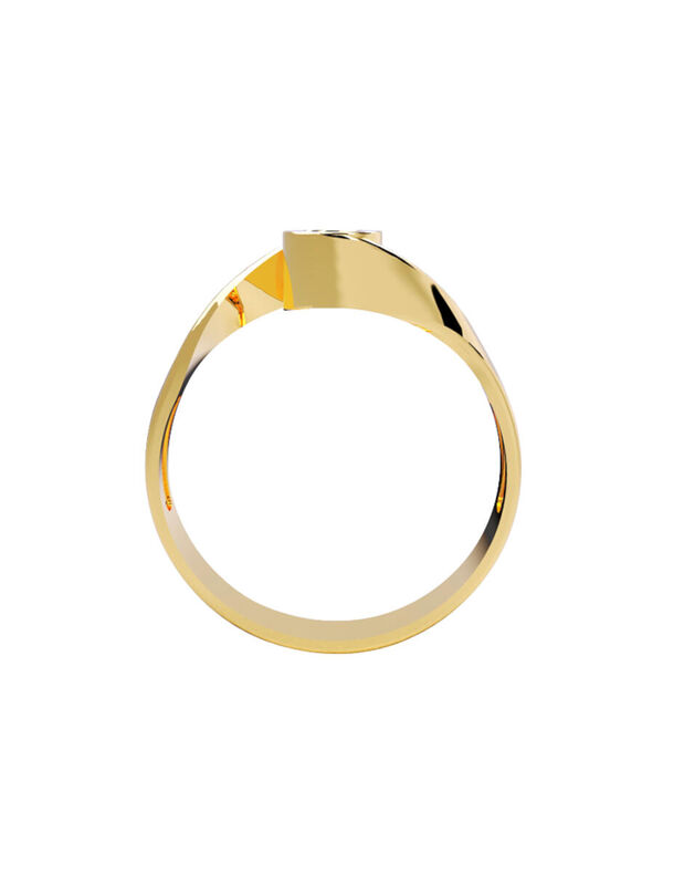 Anillo de Compromiso en Oro Amarillo 14K con Ci... image number null