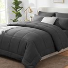 Juego De Edred&oacute;n Cozylux, Gris Oscuro, Tama&ntilde;o Completo, 7 Piezas, Cama En Una Bolsa