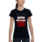 Camiseta Word Art Para Ni&ntilde;a - Santa en la Chimenea - Negro