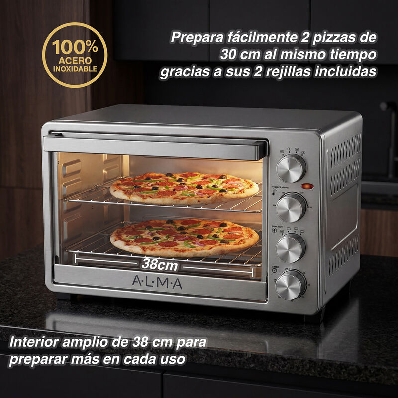 Horno Rostizador de Convecci&oacute;n ALMA 33L Doble R... image number null