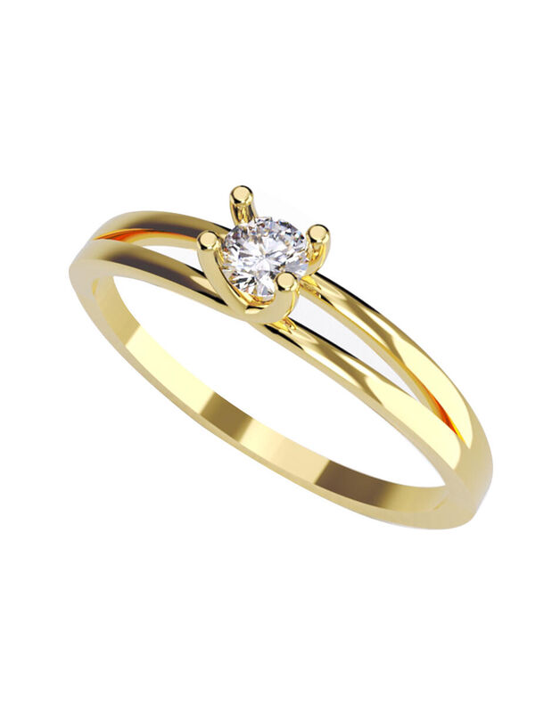 Anillo de Compromiso en Oro Amarillo 10K con Ci... image number null