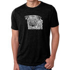 Camiseta Mezcla Premium Word Art Para Hombre - Cara de Pug - Negro