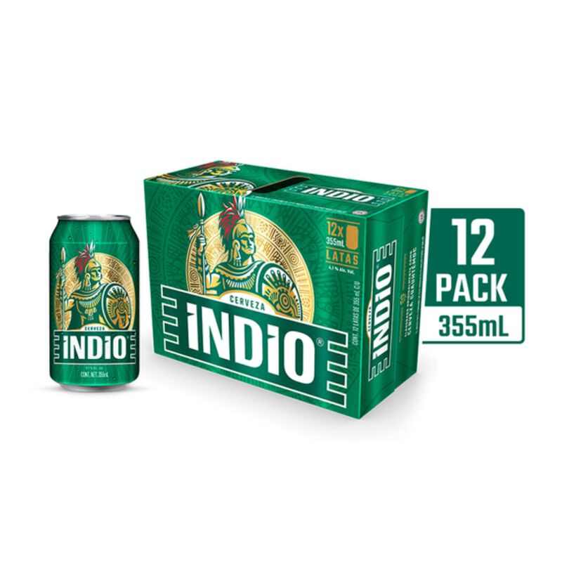 Indio Cerveza 12 Pack Lata 355 ml image number null