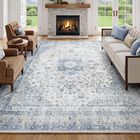Alfombra Fmfunctex 244x254 Cm Azul Vintage Lavable