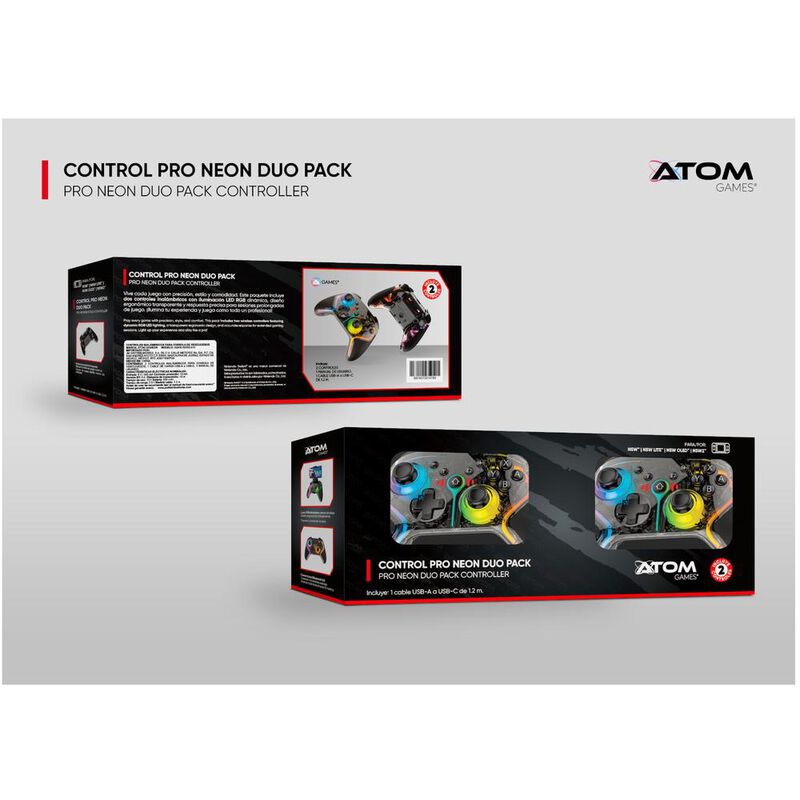 Atom Games Control Pro Neon Para Nsw2 Negro image number null