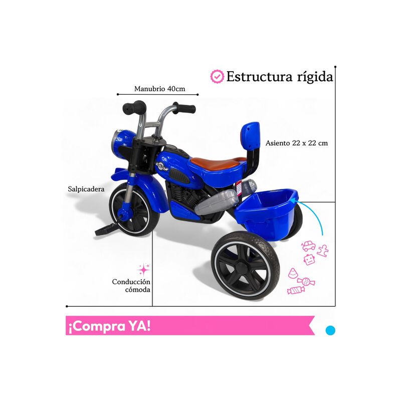 Triciclo Infantil Con Luces, Sonido Y Canastill... image number null