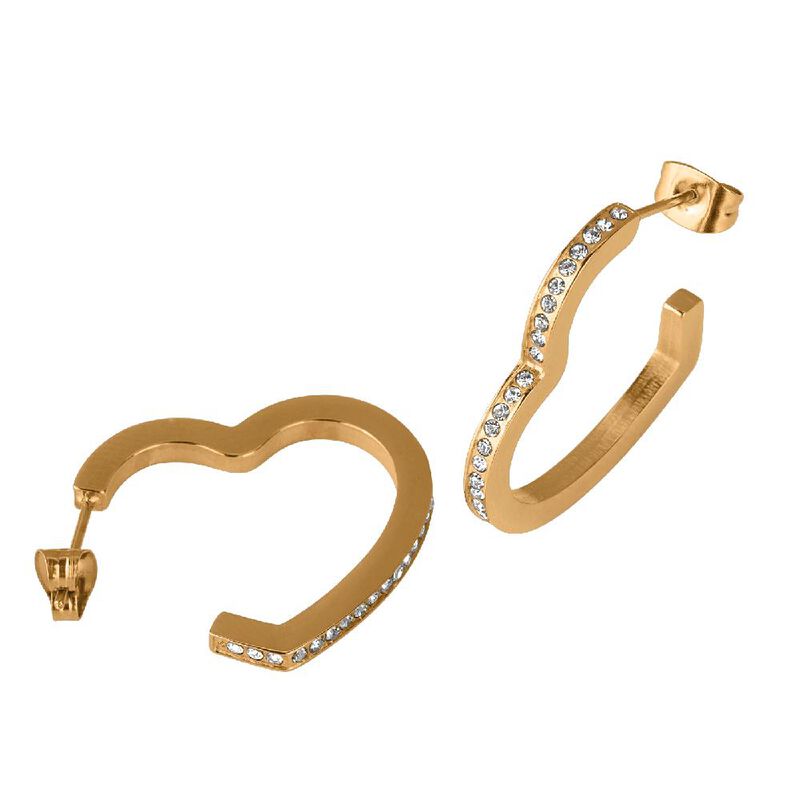 Aretes Lyra LuckyLy Arracadas de Coraz&oacute;n Acero ... image number null