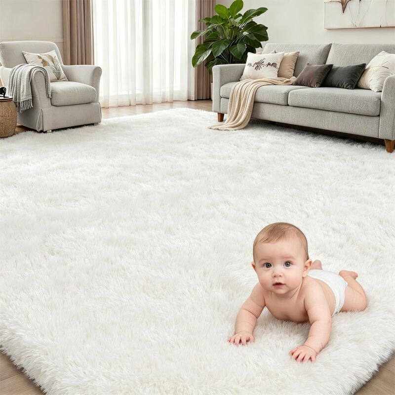 Alfombra Luxturiy 244 x 152 cm Marfil De Pelo L... image number null