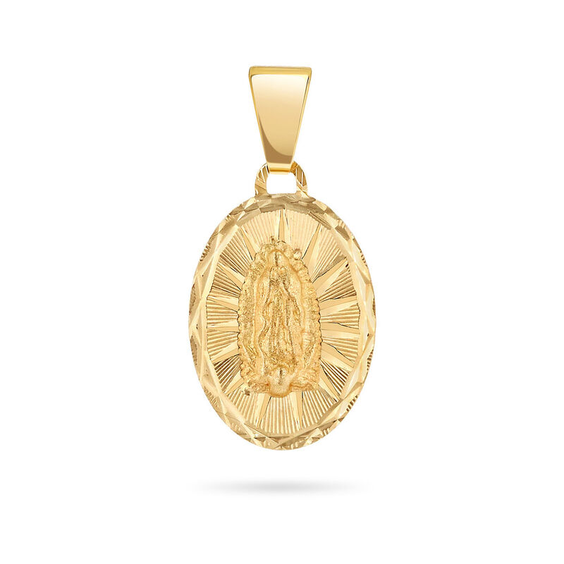Medalla Ovalada Oro Amarillo 14K Virgen De Guad... image number null