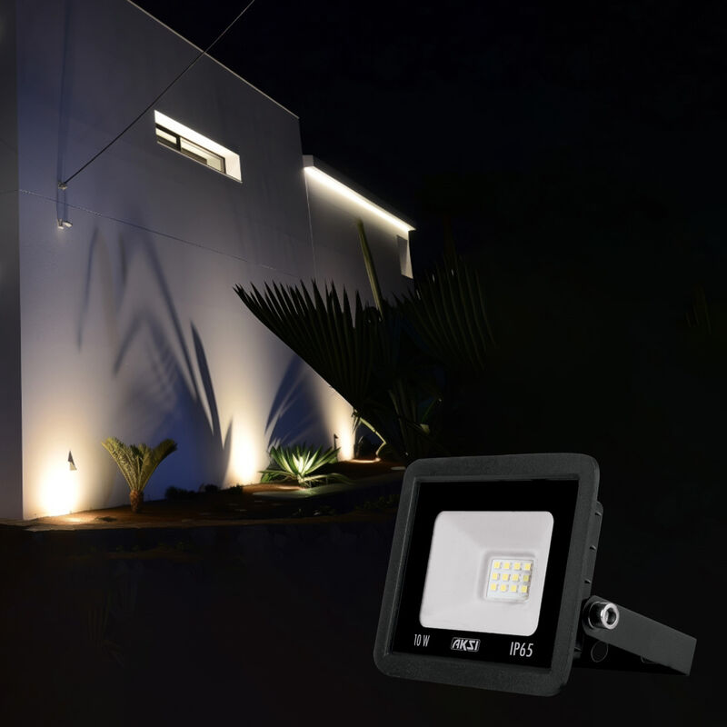 Pack de 4 reflectores LED Aksi 10W IP65 Luz Bla... image number null