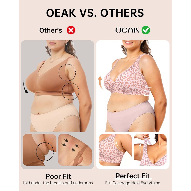 Sujetador Oeak Mujer Sin Aros Deep V Push-Up Le... image number null