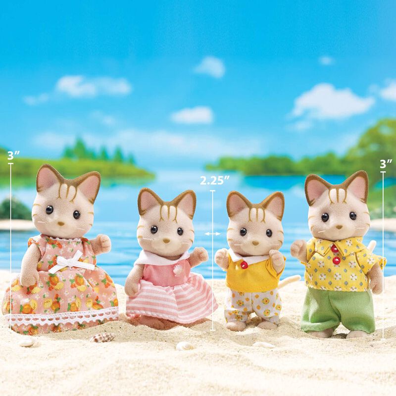 Dolls Calico Critters Sandy Cat Family Con Ropa... image number null