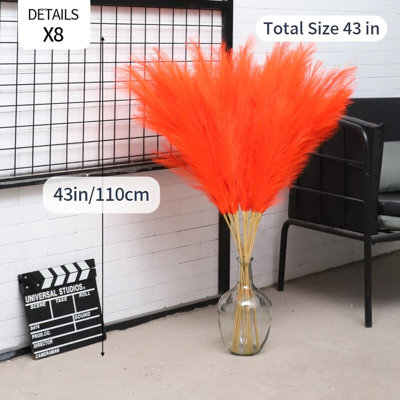 Pasto De Pampas Wttisel 110 cm Naranja &ndash; 8 Unid... image number null