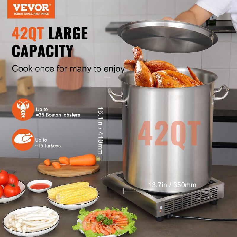 Olla Stockpot Vevor 18/8 De Acero Inoxidable 42... image number null